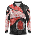 Personalized Sydney Football Long Sleeve Polo Shirt Easter Egg Pattern Red White Tribal Dot Art Style