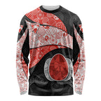 Personalized Sydney Football Long Sleeve Shirt Easter Egg Pattern Red White Tribal Dot Art Style