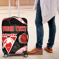 Personalized Sydney Football Luggage Cover Easter Egg Pattern Red White Tribal Dot Art Style