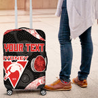 Personalized Sydney Football Luggage Cover Easter Egg Pattern Red White Tribal Dot Art Style