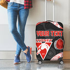 Personalized Sydney Football Luggage Cover Easter Egg Pattern Red White Tribal Dot Art Style