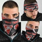 Personalized Sydney Football Neck Gaiter Easter Egg Pattern Red White Tribal Dot Art Style