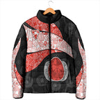 Personalized Sydney Football Padded Jacket Easter Egg Pattern Red White Tribal Dot Art Style