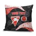 Personalized Sydney Football Pillow Cover Easter Egg Pattern Red White Tribal Dot Art Style