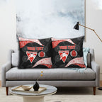 Personalized Sydney Football Pillow Cover Easter Egg Pattern Red White Tribal Dot Art Style