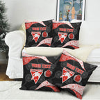 Personalized Sydney Football Pillow Cover Easter Egg Pattern Red White Tribal Dot Art Style