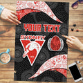 Personalized Sydney Football Puzzle Easter Egg Pattern Red White Tribal Dot Art Style