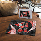 Personalized Sydney Football Puzzle Easter Egg Pattern Red White Tribal Dot Art Style