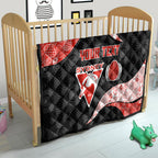 Personalized Sydney Football Quilt Easter Egg Pattern Red White Tribal Dot Art Style
