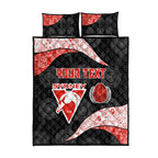 Personalized Sydney Football Quilt Bed Set Easter Egg Pattern Red White Tribal Dot Art Style