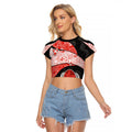 Personalized Sydney Football Raglan Cropped T Shirt Easter Egg Pattern Red White Tribal Dot Art Style