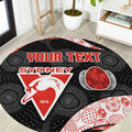 Personalized Sydney Football Round Carpet Easter Egg Pattern Red White Tribal Dot Art Style