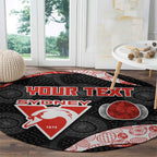 Personalized Sydney Football Round Carpet Easter Egg Pattern Red White Tribal Dot Art Style
