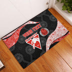 Personalized Sydney Football Rubber Doormat Easter Egg Pattern Red White Tribal Dot Art Style