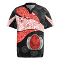 Personalized Sydney Football Rugby Jersey Easter Egg Pattern Red White Tribal Dot Art Style