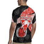Personalized Sydney Football Rugby Jersey Easter Egg Pattern Red White Tribal Dot Art Style