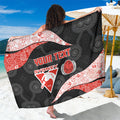 Personalized Sydney Football Sarong Easter Egg Pattern Red White Tribal Dot Art Style
