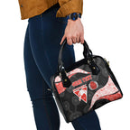 Personalized Sydney Football Shoulder Handbag Easter Egg Pattern Red White Tribal Dot Art Style