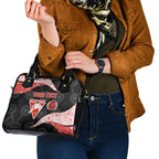 Personalized Sydney Football Shoulder Handbag Easter Egg Pattern Red White Tribal Dot Art Style