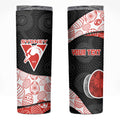 Personalized Sydney Football Skinny Tumbler Easter Egg Pattern Red White Tribal Dot Art Style