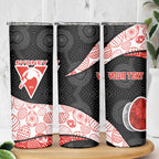 Personalized Sydney Football Skinny Tumbler Easter Egg Pattern Red White Tribal Dot Art Style