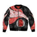 Personalized Sydney Football Sleeve Zip Bomber Jacket Easter Egg Pattern Red White Tribal Dot Art Style