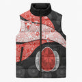 Personalized Sydney Football Sleeveless Puffer Jacket Easter Egg Pattern Red White Tribal Dot Art Style
