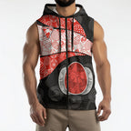 Personalized Sydney Football Sleeveless Zip Hoodie Easter Egg Pattern Red White Tribal Dot Art Style