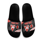 Personalized Sydney Football Slide Sandals Easter Egg Pattern Red White Tribal Dot Art Style