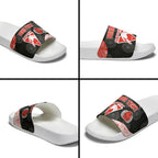Personalized Sydney Football Slide Sandals Easter Egg Pattern Red White Tribal Dot Art Style