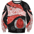 Personalized Sydney Football Sweatshirt Easter Egg Pattern Red White Tribal Dot Art Style