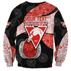 Personalized Sydney Football Sweatshirt Easter Egg Pattern Red White Tribal Dot Art Style
