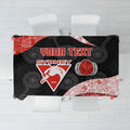 Personalized Sydney Football Tablecloth Easter Egg Pattern Red White Tribal Dot Art Style