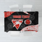 Personalized Sydney Football Tablecloth Easter Egg Pattern Red White Tribal Dot Art Style