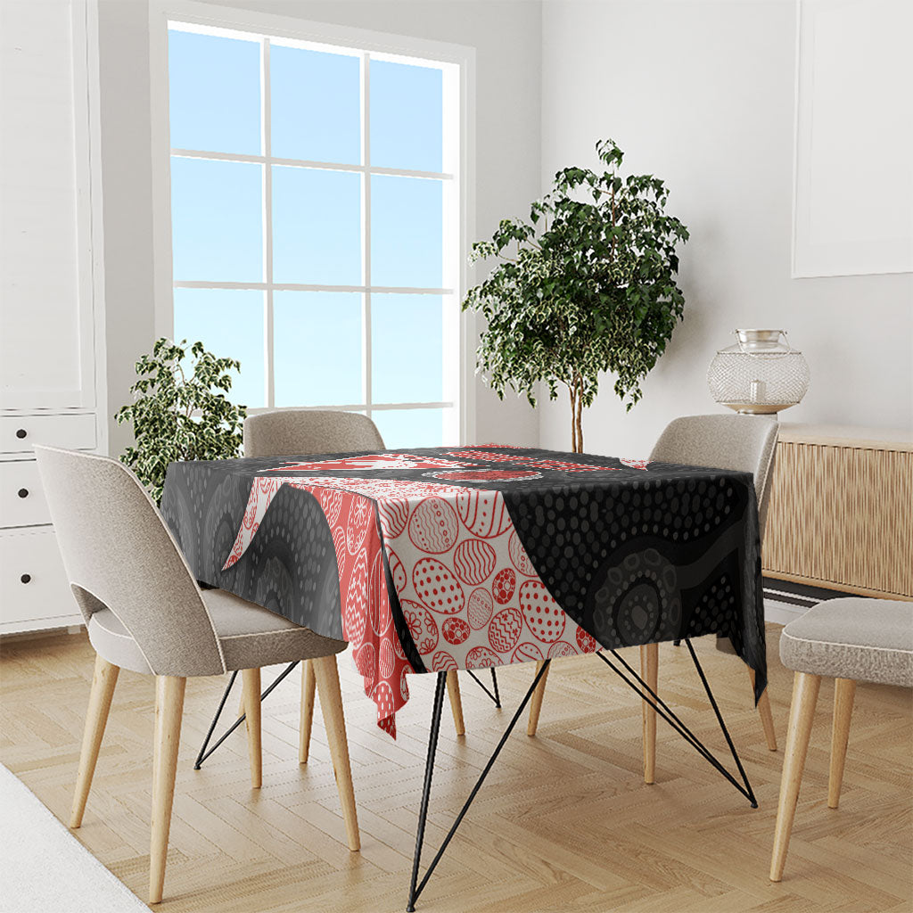 Personalized Sydney Football Tablecloth Easter Egg Pattern Red White Tribal Dot Art Style