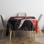 Personalized Sydney Football Tablecloth Easter Egg Pattern Red White Tribal Dot Art Style