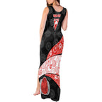 Personalized Sydney Football Tank Maxi Dress Easter Egg Pattern Red White Tribal Dot Art Style