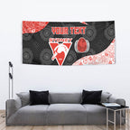 Personalized Sydney Football Tapestry Easter Egg Pattern Red White Tribal Dot Art Style