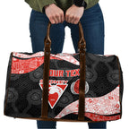 Personalized Sydney Football Travel Bag Easter Egg Pattern Red White Tribal Dot Art Style