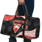 Personalized Sydney Football Travel Bag Easter Egg Pattern Red White Tribal Dot Art Style