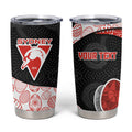 Personalized Sydney Football Tumbler Cup Easter Egg Pattern Red White Tribal Dot Art Style