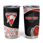Personalized Sydney Football Tumbler Cup Easter Egg Pattern Red White Tribal Dot Art Style