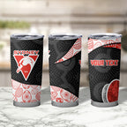 Personalized Sydney Football Tumbler Cup Easter Egg Pattern Red White Tribal Dot Art Style