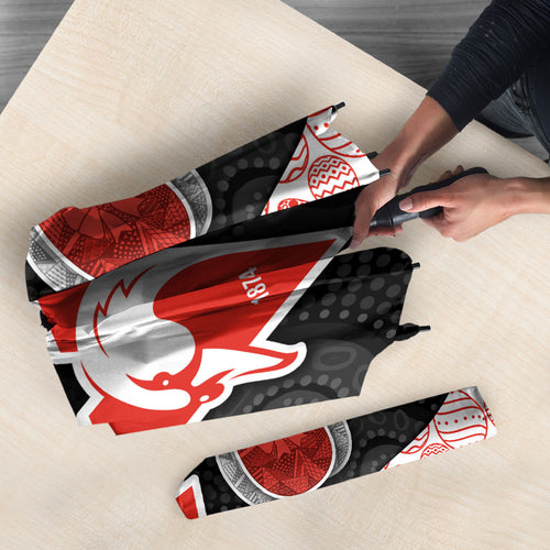 Personalized Sydney Football Umbrella Easter Egg Pattern Red White Tribal Dot Art Style