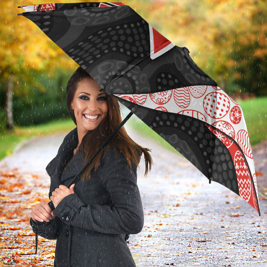 Personalized Sydney Football Umbrella Easter Egg Pattern Red White Tribal Dot Art Style
