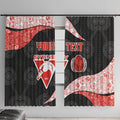 Personalized Sydney Football Window Curtain Easter Egg Pattern Red White Tribal Dot Art Style