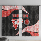 Personalized Sydney Football Window Curtain Easter Egg Pattern Red White Tribal Dot Art Style