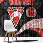 Personalized Sydney Football Window Curtain Easter Egg Pattern Red White Tribal Dot Art Style