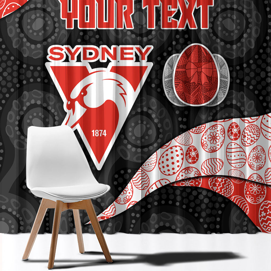 Personalized Sydney Football Window Curtain Easter Egg Pattern Red White Tribal Dot Art Style