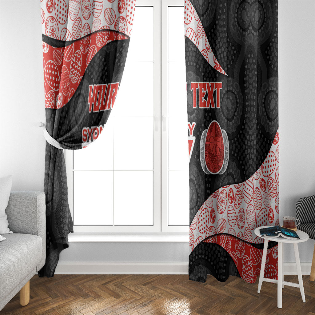 Personalized Sydney Football Window Curtain Easter Egg Pattern Red White Tribal Dot Art Style